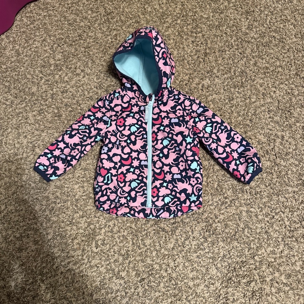 Baby Girl Floral Hard Shell Hooded Jacket for Kids